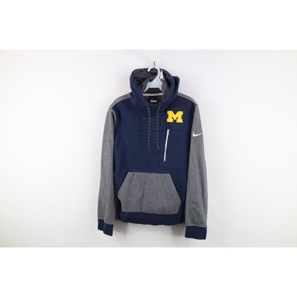 Nike Womens Small Faded Block M University of Michigan Hoodie Sweatshirt Blue - Picture 1 of 16